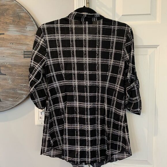 Style & Co Button Down Peplum Shirt sz PM - Picture 3 of 3